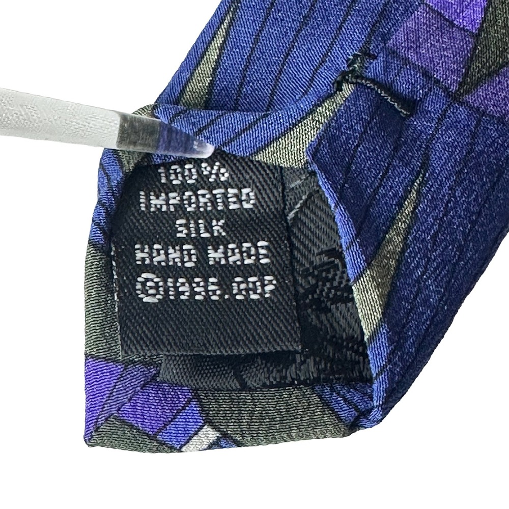 GRATEFUL DEAD Vintage 1996 Men's Geometric Print Neck Tie • 100% Silk • purple - Picture 7 of 7